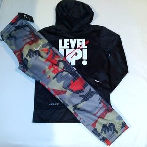 Nike Boys Youth 2pc Warmer Set With Hoodie- Medium